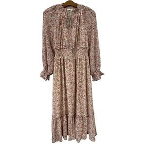 Floral Smocked Ruffled Dutton Tiered Dress by In Loom  
Sz S
